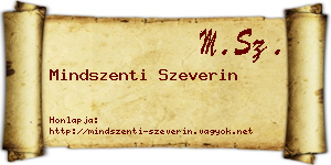 Mindszenti Szeverin névjegykártya